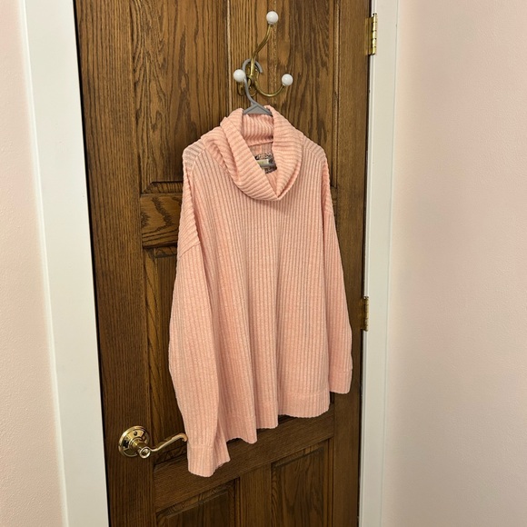 Maeve by Anthropologie Turtleneck Soft Pink Ribbed Cowl Neck Sweater Large - Picture 3 of 12